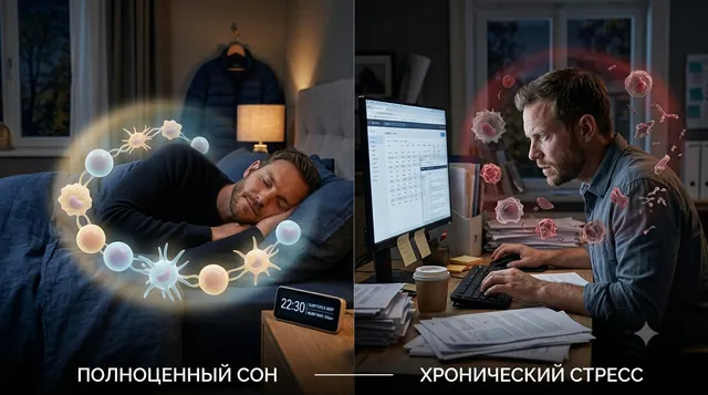 Как дефицит сна разрушает иммунную защиту